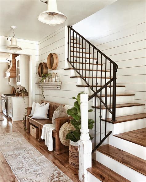 farmhouse stair railing ideas|traditional farmhouse staircase.